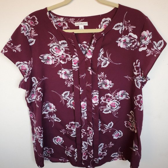 Floral Purple Blouse - Picture 1 of 4